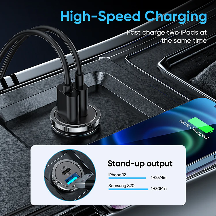 C-A35 45W Mini 2-port ring-pull fast car charger - Image 3