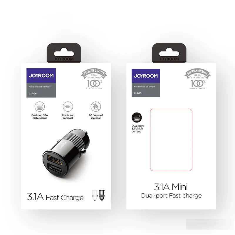 C-A06 3.1A dual USB Car Charger with Cable - Image 5