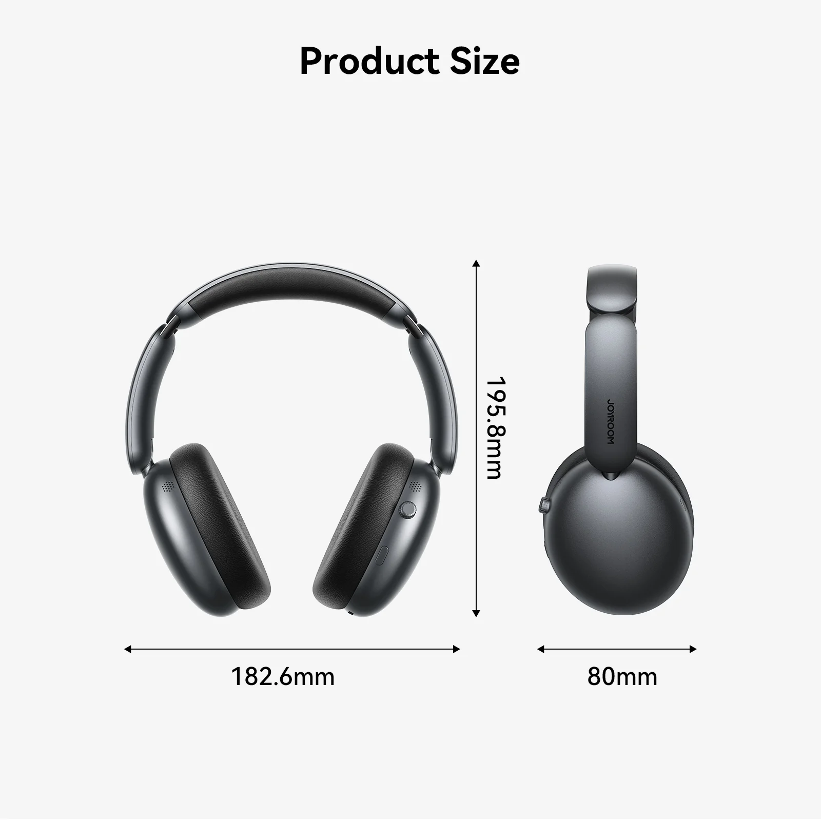 JR-JH1 Hybrid ANC Wireless Headphones-Black - Image 3