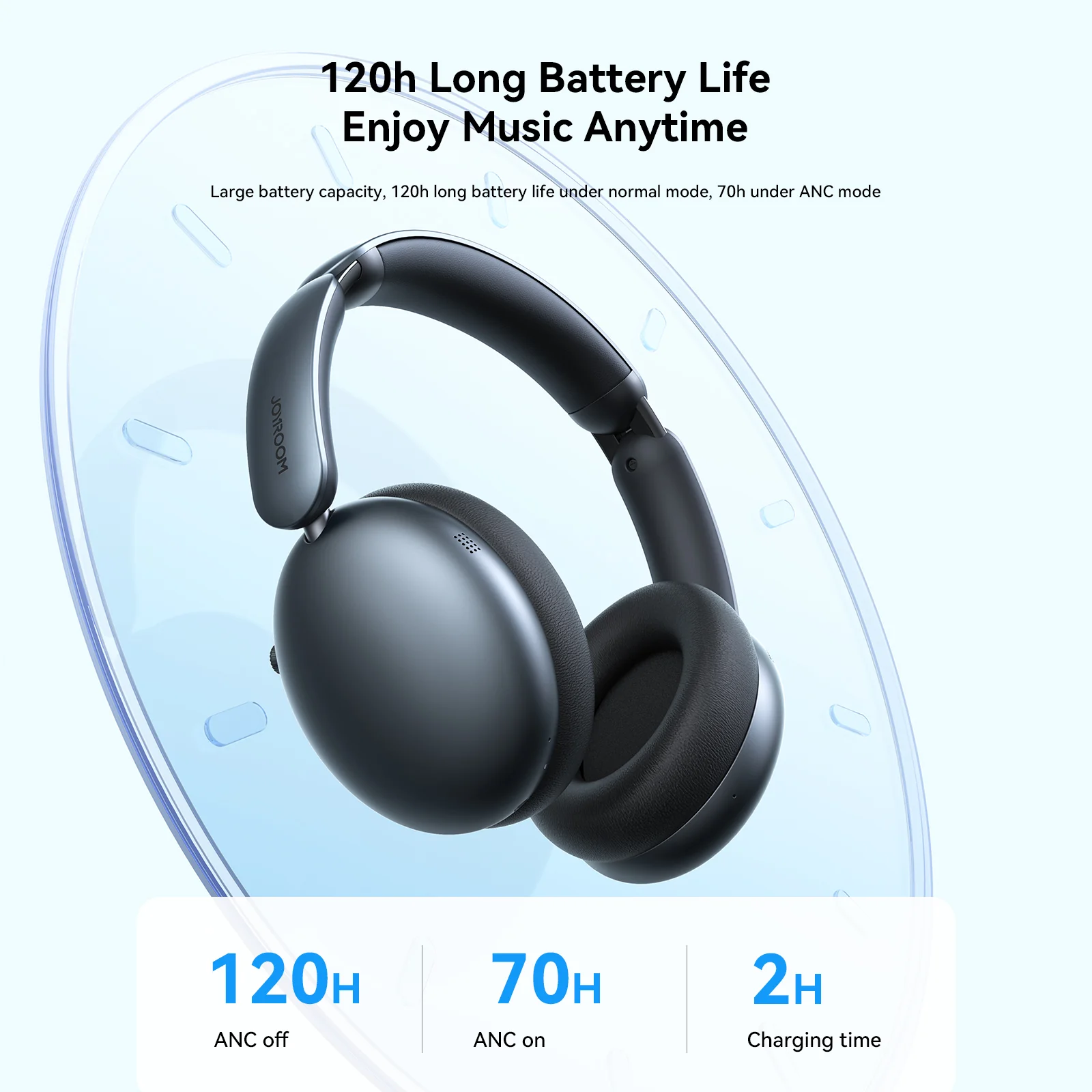 JR-JH1 Hybrid ANC Wireless Headphones-Black - Image 4