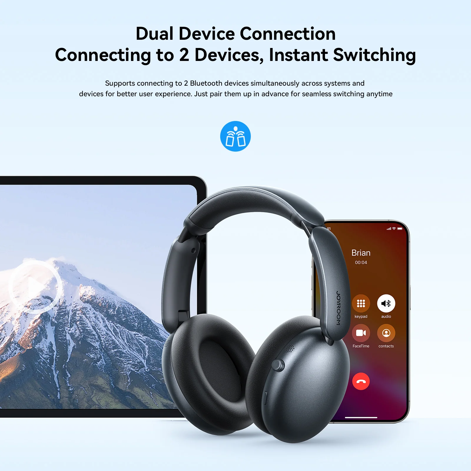 JR-JH1 Hybrid ANC Wireless Headphones-Black - Image 8
