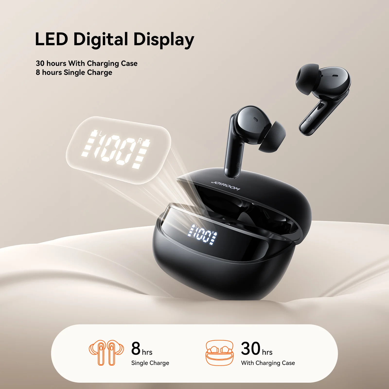 JR-BB3 True Wireless Bluetooth Earphones Black - Image 3