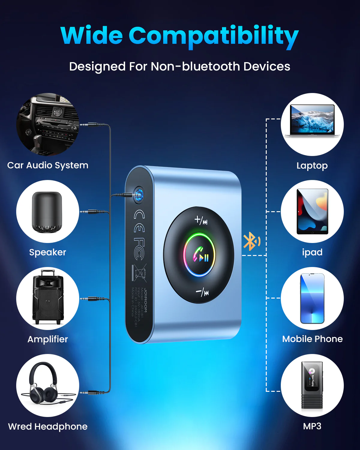 JR-CB1 Bluetooth 5.3 and Stable Connection 3 IN1 Bluetooth Car Adapter - Image 6