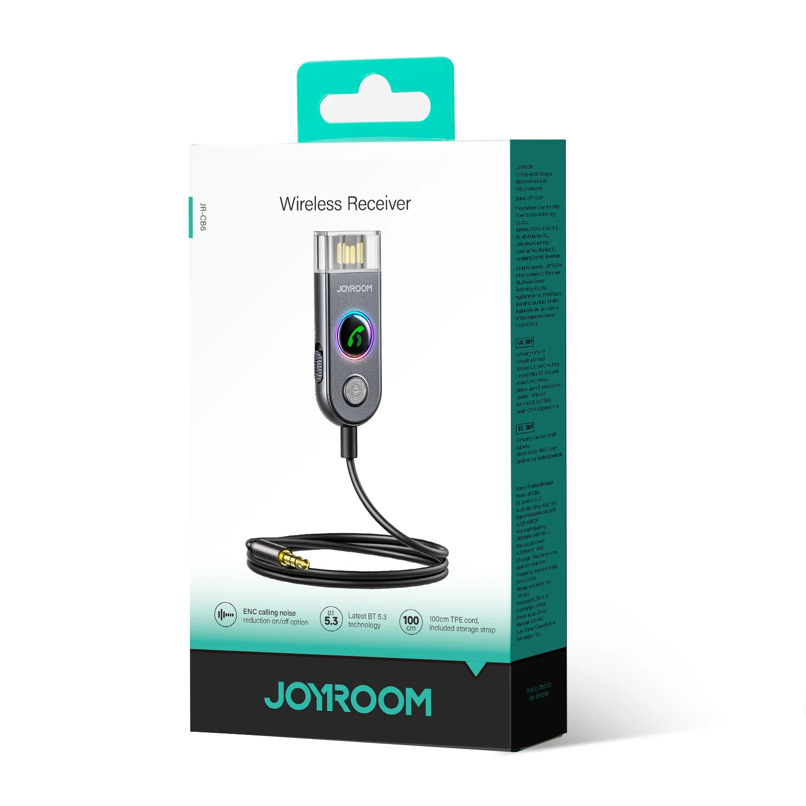 JR-CB6 Car-B Series ENC Wireless Receiver-Dark Gray - Image 5