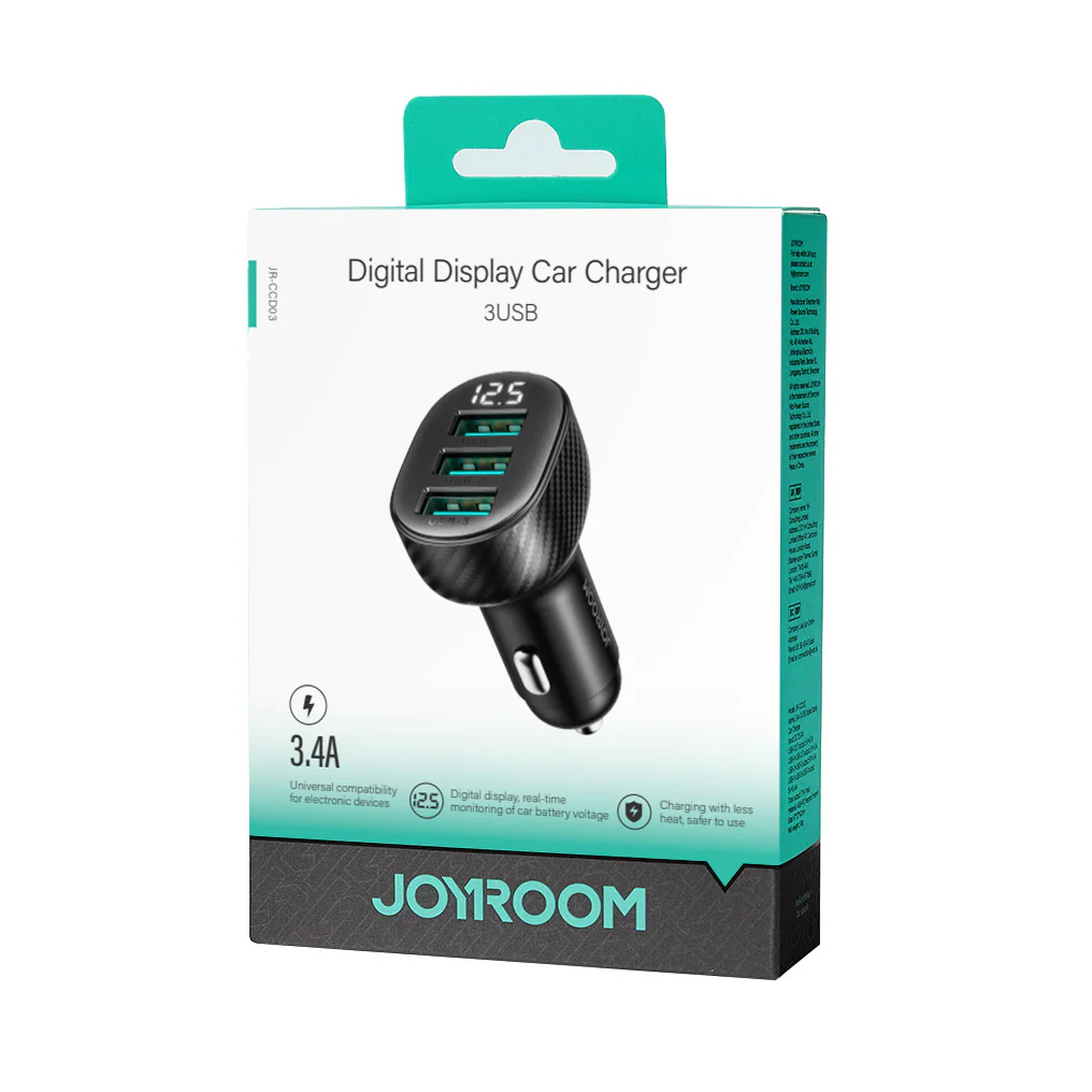JR-CCD03 3USB 3.4A 17W Car Charger - Image 5