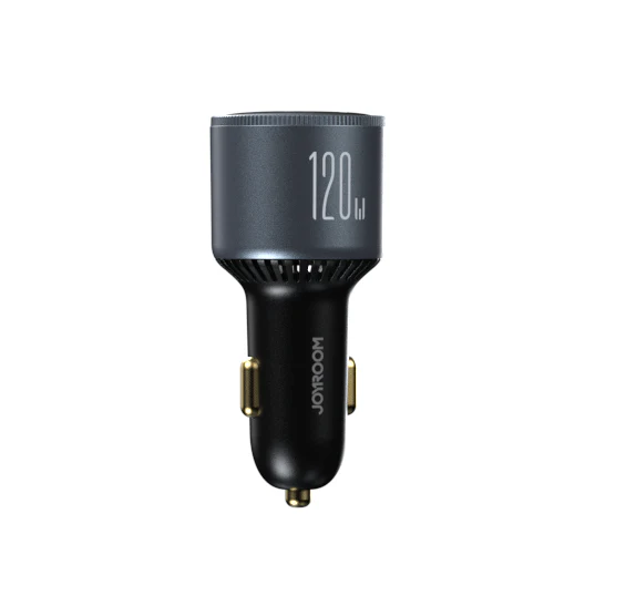 JR-CCN07 120W 3-Port (2PD+1QC3.0) Car Charger-Dark Gray - Image 2
