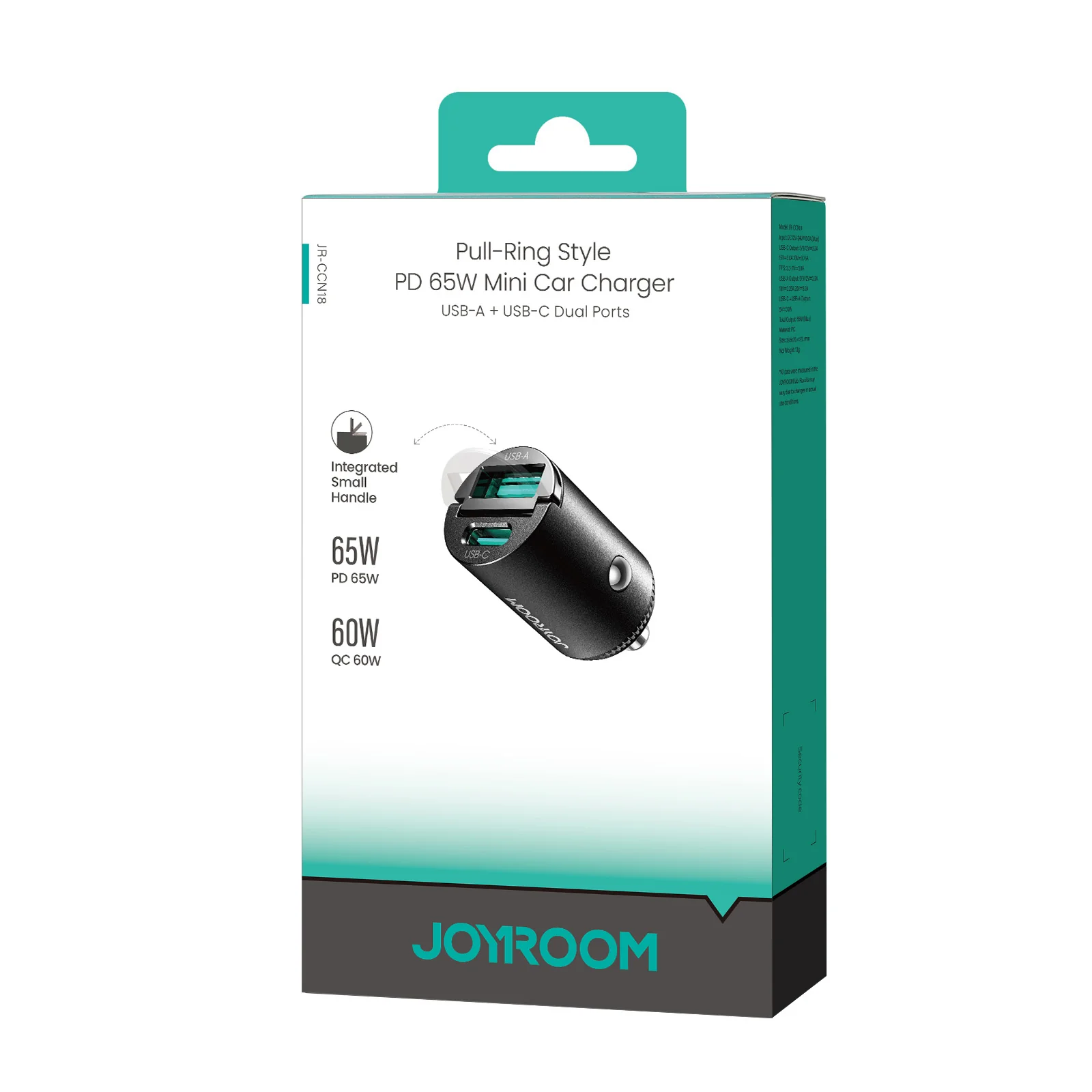 JR-CCN18 65W A+C Pull-Ring Style Mini Car Charger - Image 7