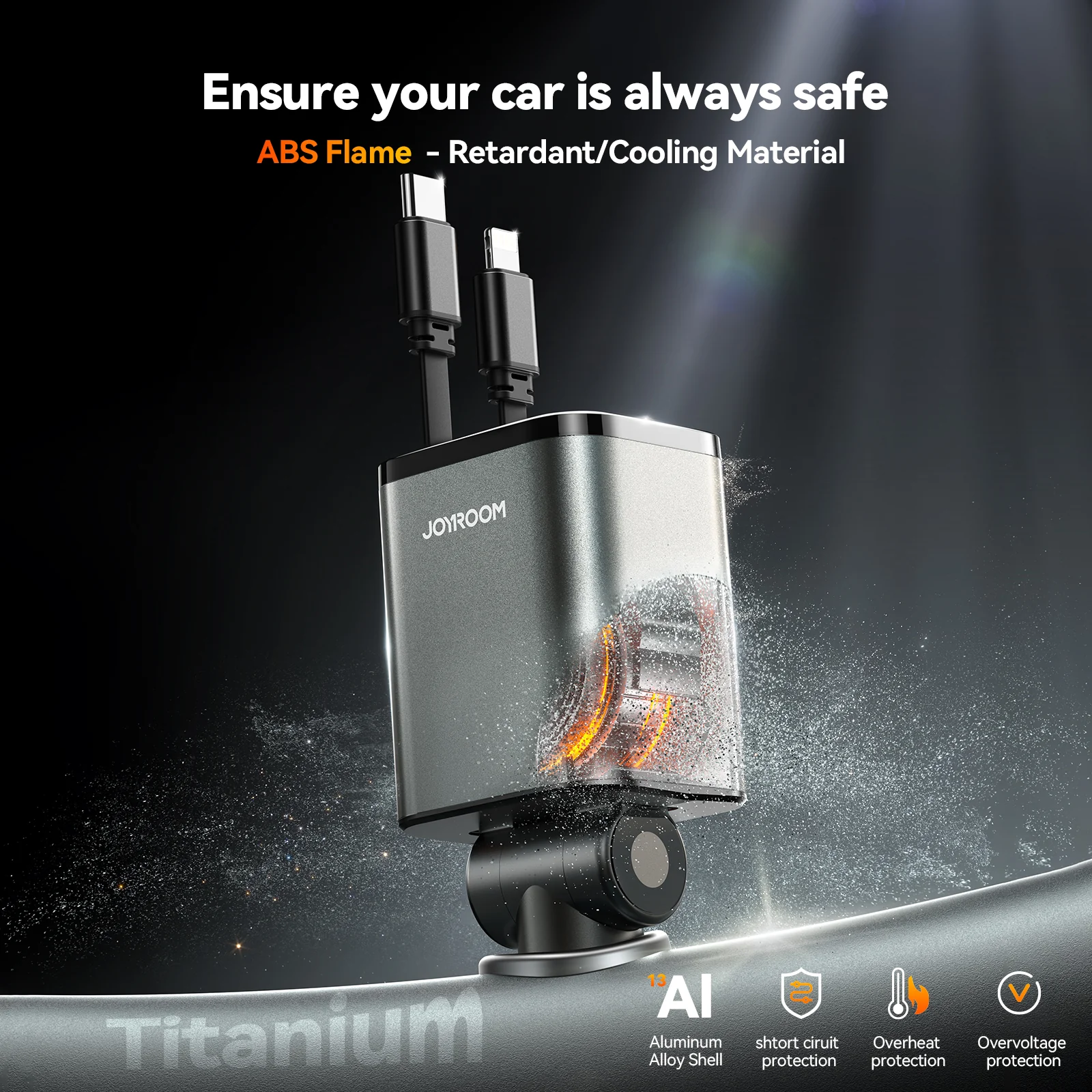 JR-CCL05 30W 4-in-1 Retractable Cable Car Charger - Image 9