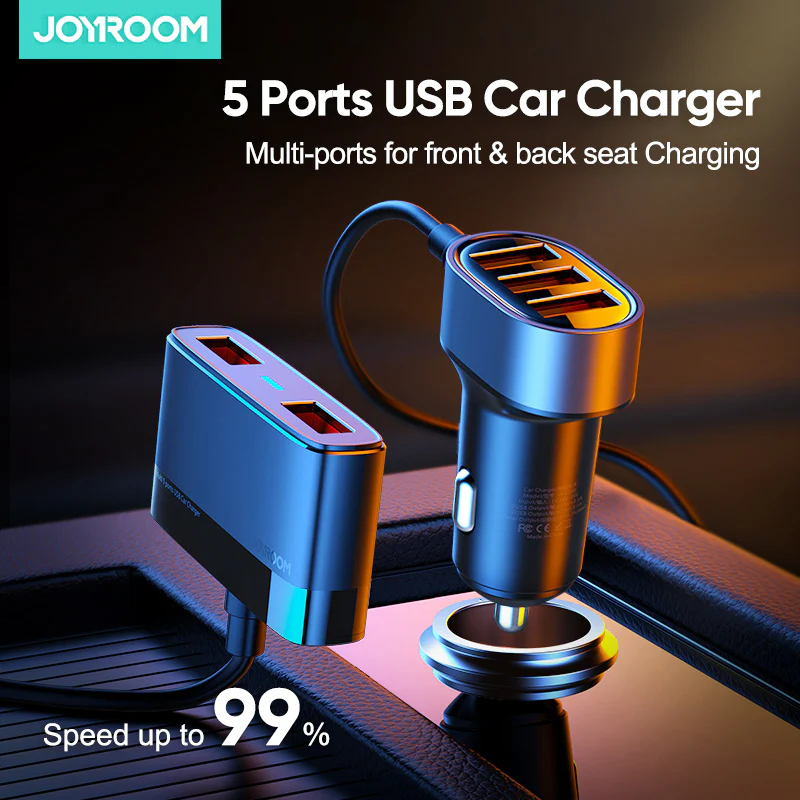 JR-CL03 Multi 5 Ports USB Car Charger - Image 2