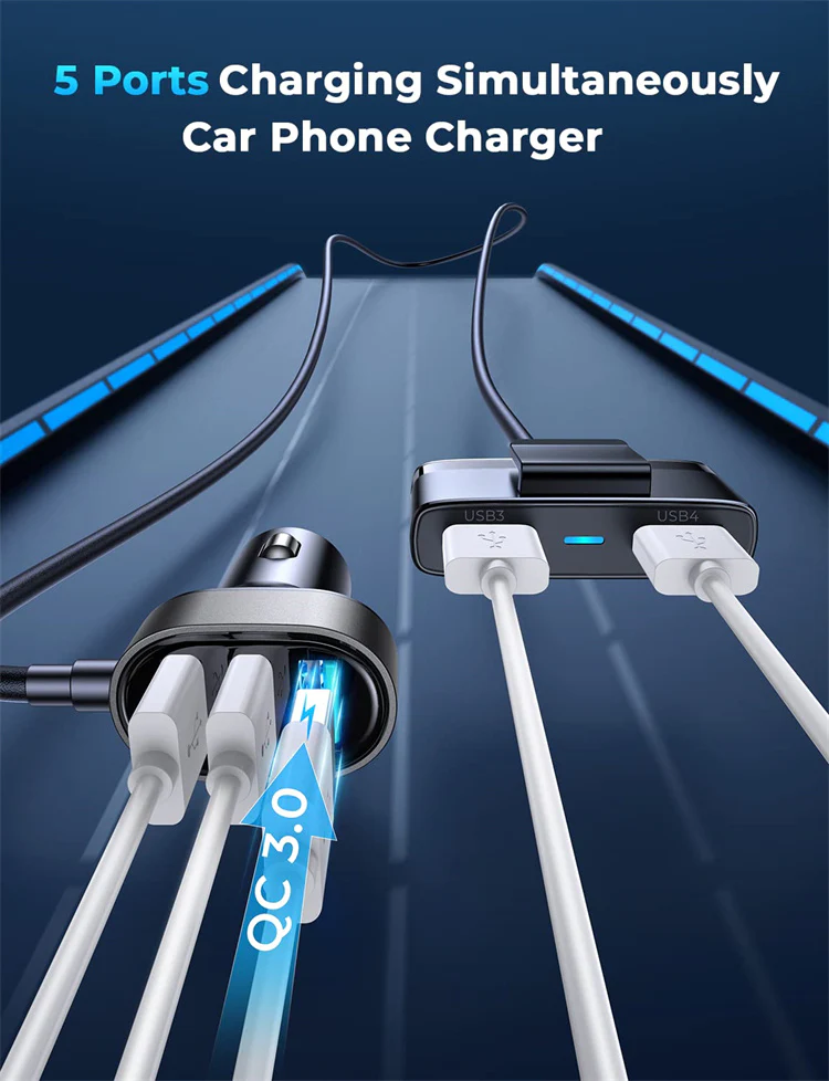 JR-CL03 Pro 45W 5-Port USB Car Charger - Image 4