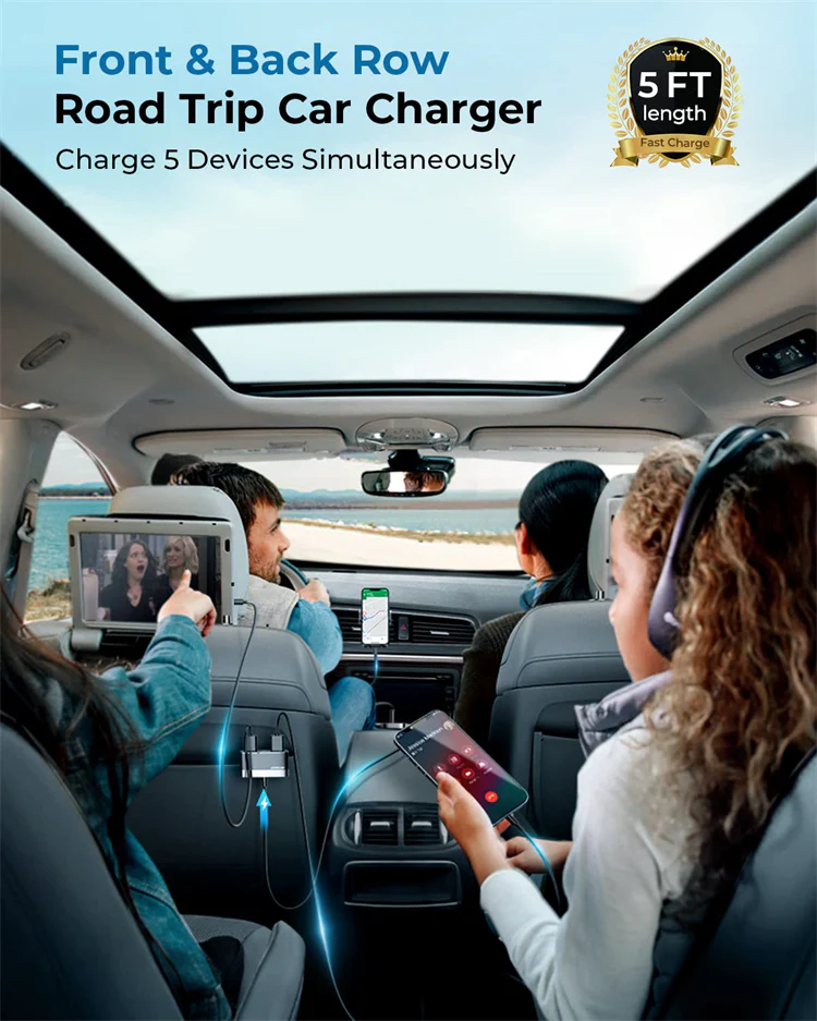 JR-CL03 Pro 45W 5-Port USB Car Charger - Image 5