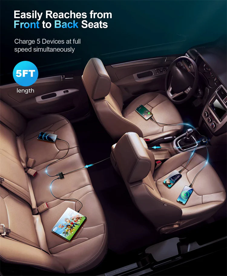 JR-CL03 Pro 45W 5-Port USB Car Charger - Image 6