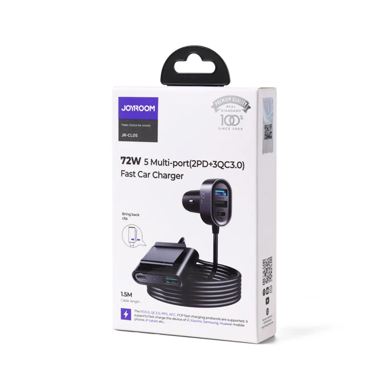 JR-CL05 5 multi-port(2 PD + 3 QC3.0) fast car charger - Image 3