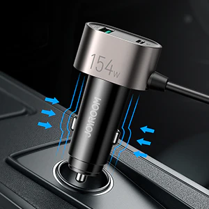 JR-CL06 154W Car cigarette lighter adapter with three sockets PD+QC3.0+USB*4 - Image 3