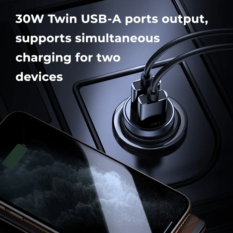 C-A09 Mini dual QC3.0 smart car charger - Image 3