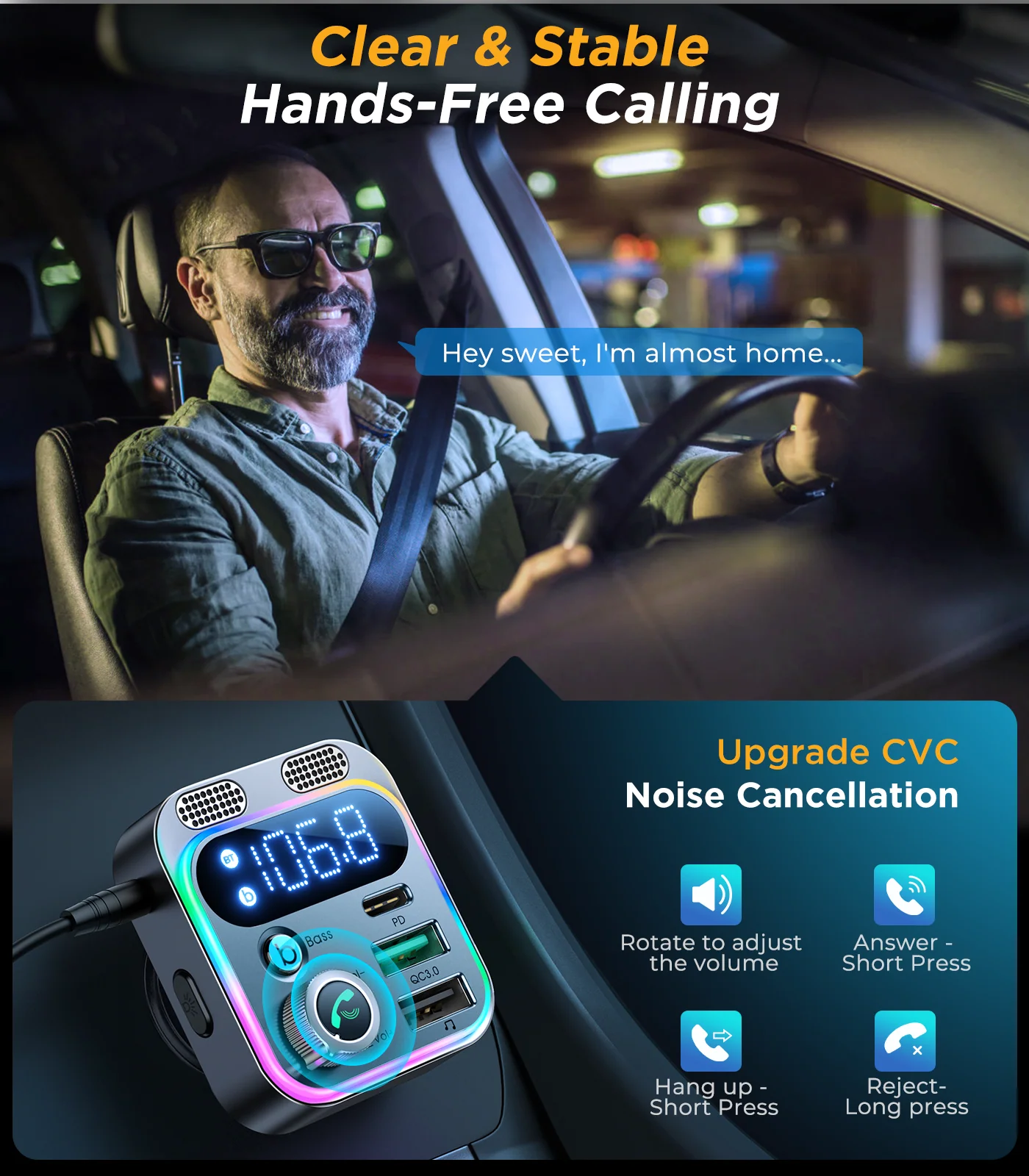 JR-CL16 48W Car Charger MP3 Bluetooth transmitter - Image 5
