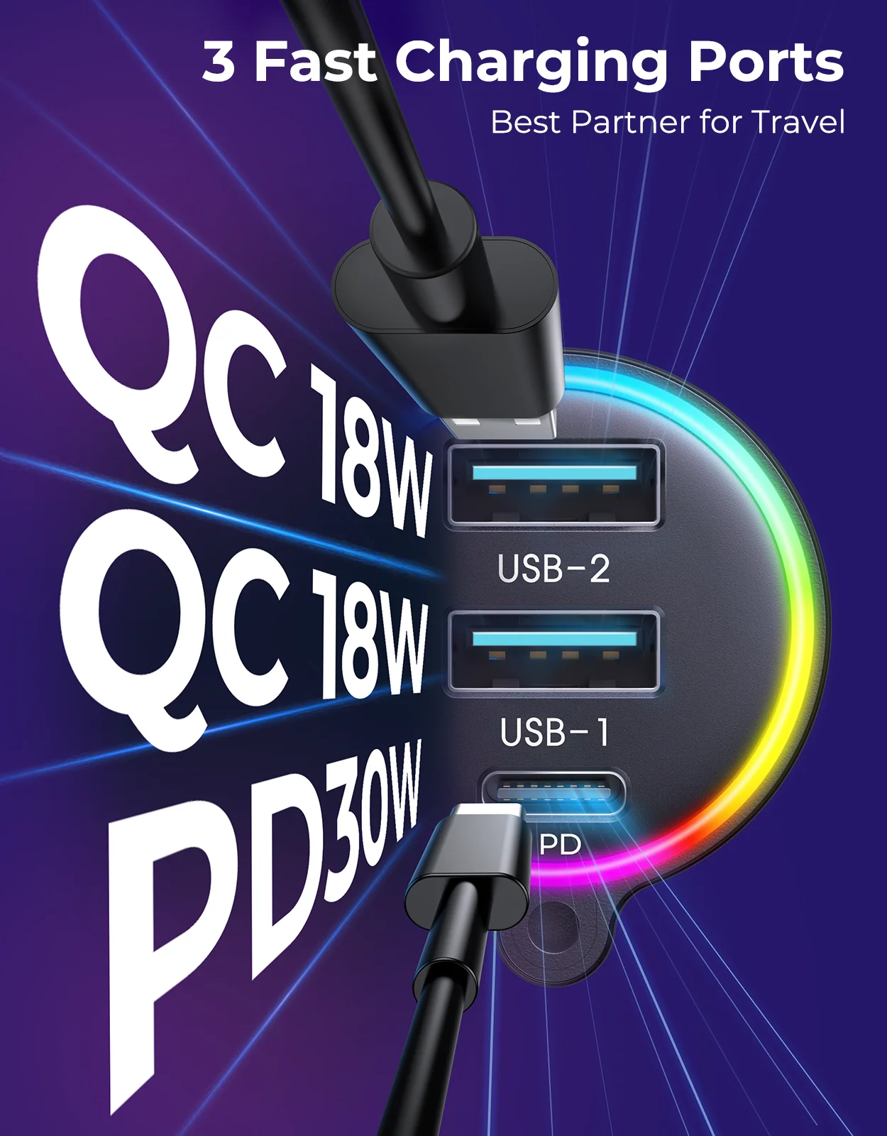 JR-CL18 30W MP3 Bluetooth transmitter with Car Charger - Image 5