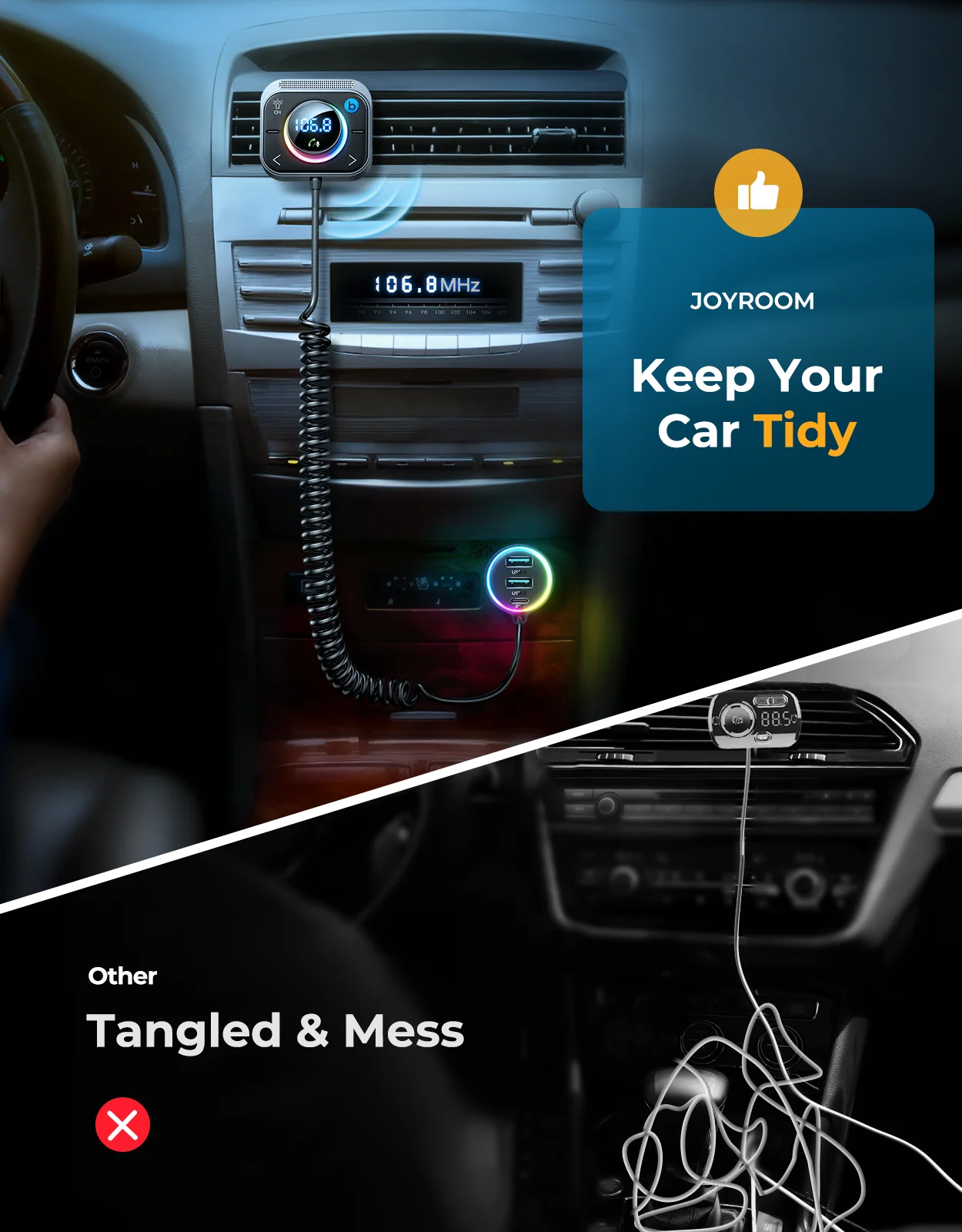 JR-CL18 30W MP3 Bluetooth transmitter with Car Charger - Image 6
