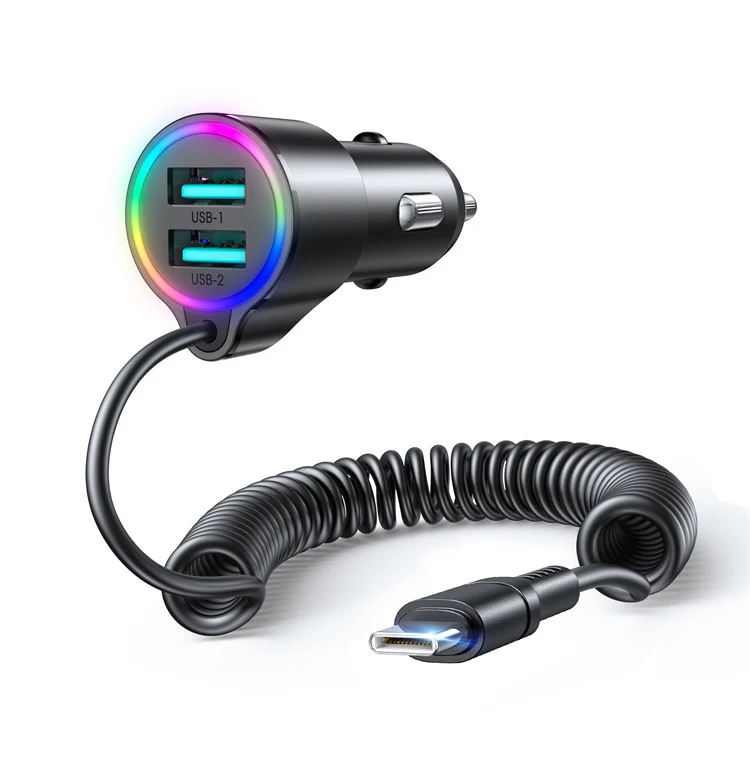 JR-CL24/JR-CL25 17W 3-in-1 Wired Car Charger(Type-C/Lightning) - Image 2