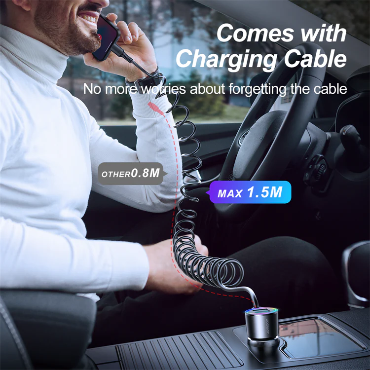 JR-CL24/JR-CL25 17W 3-in-1 Wired Car Charger(Type-C/Lightning) - Image 8
