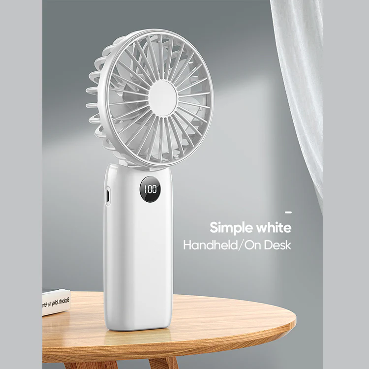 JR-CY451 Plain maple folding handheld fan (digital display) - Image 3
