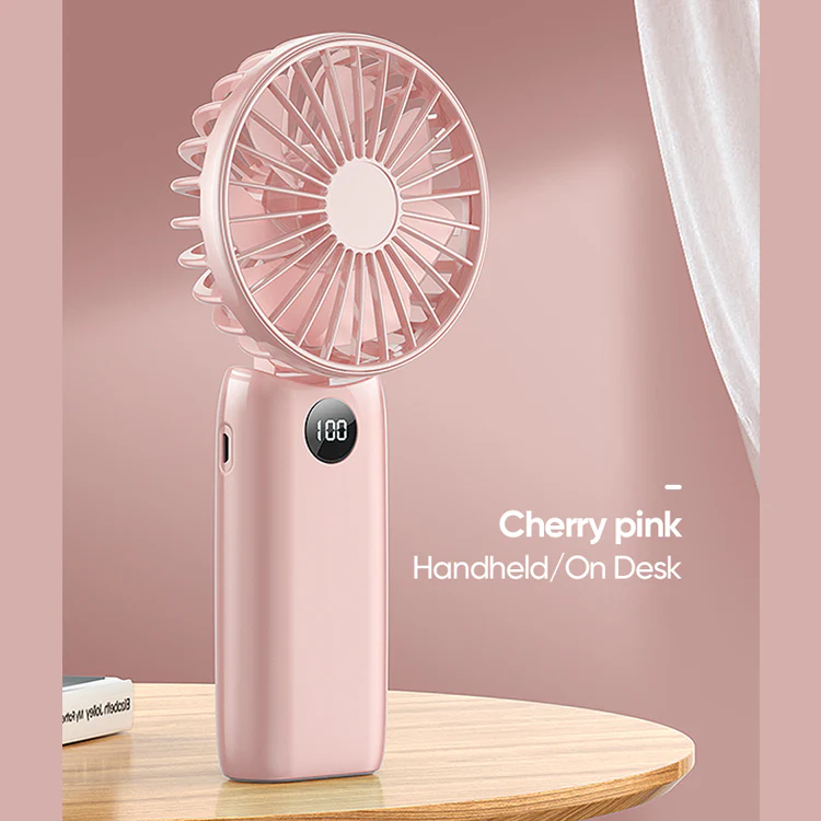 JR-CY451 Plain maple folding handheld fan (digital display) - Image 4