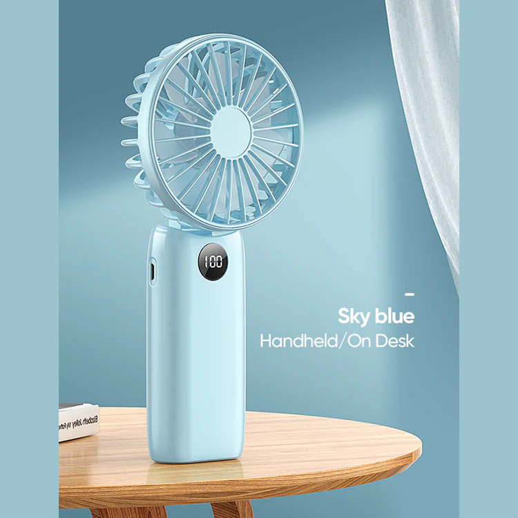 JR-CY451 Plain maple folding handheld fan (digital display) - Image 5