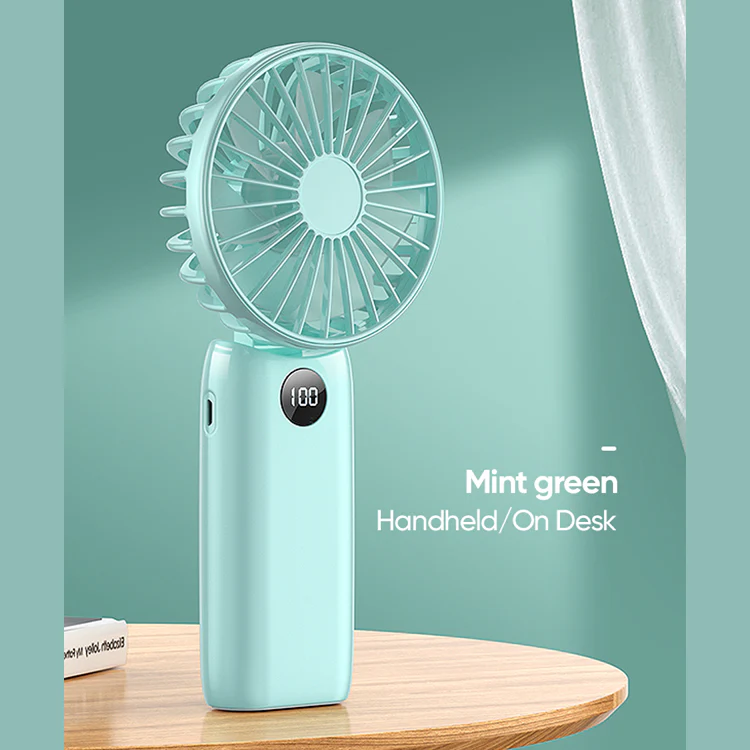 JR-CY451 Plain maple folding handheld fan (digital display) - Image 6
