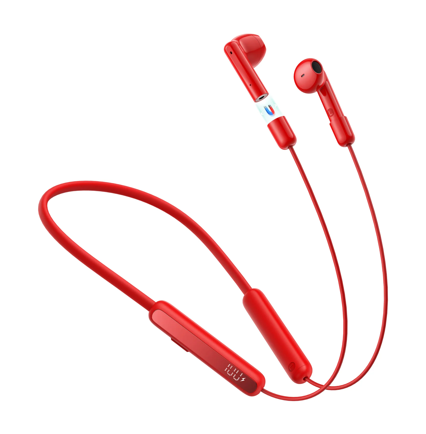 JR-DS1 Magnetic True Wireless Neckband Headphones-Black - Image 2