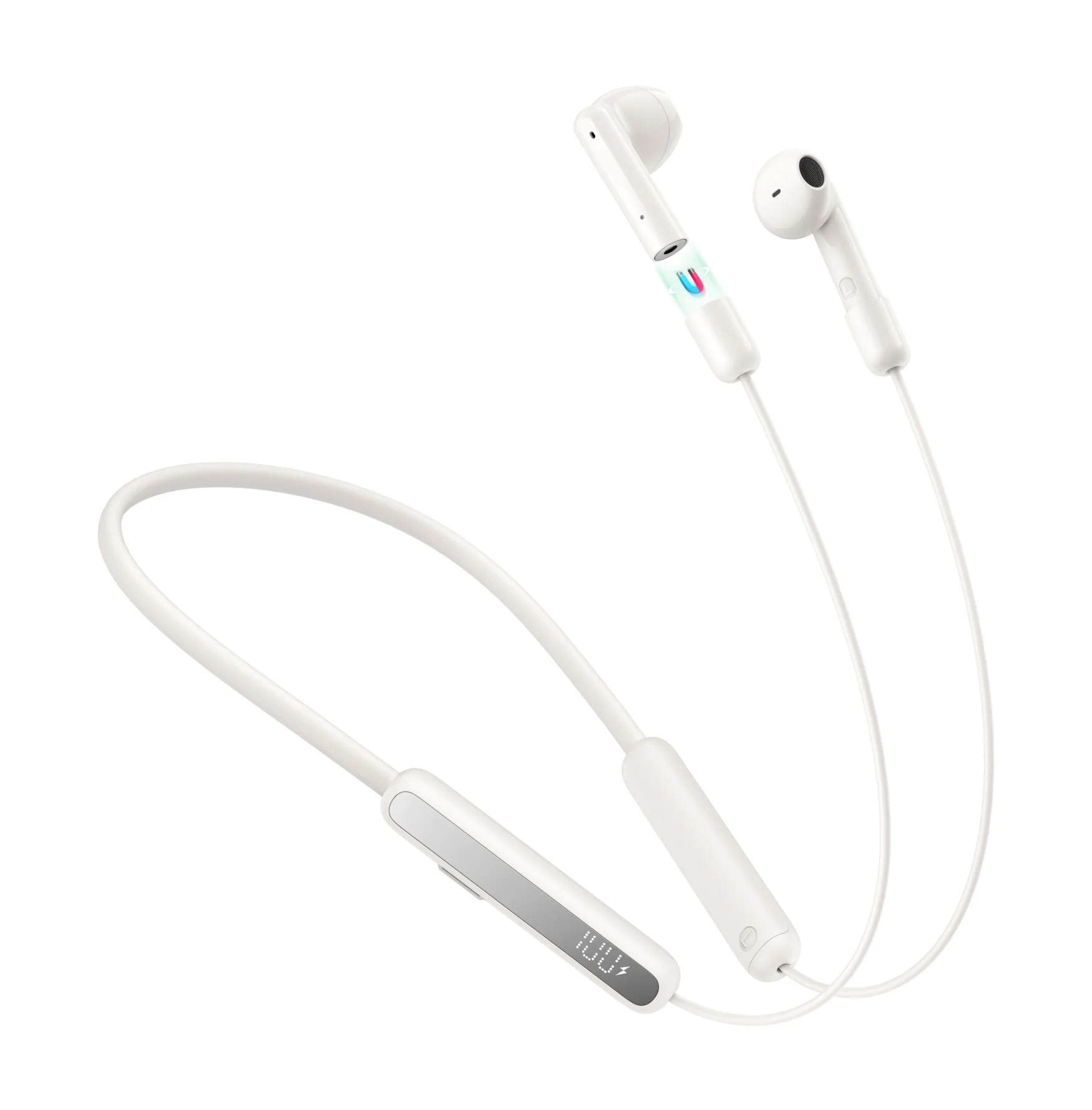 JR-DS1 Magnetic True Wireless Neckband Headphones-Black - Image 3