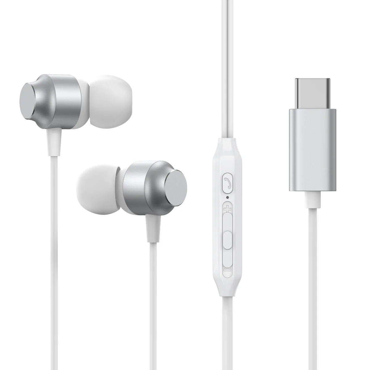 JR-EC06 TYPE-C Series In-Ear Metal Wired Earbuds Silver/Gray - Image 2