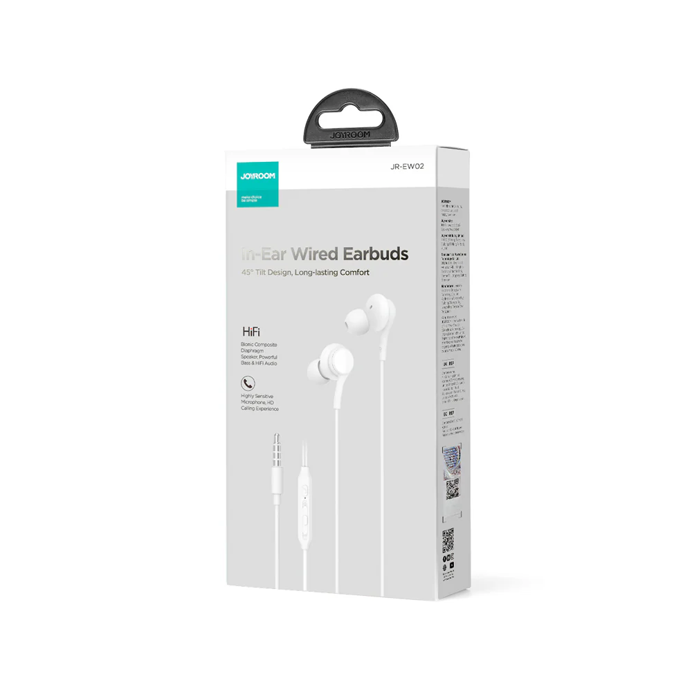 JR-EW02 3.5MM Wired Series In-Ear Wired Earbuds White/Black - Image 3
