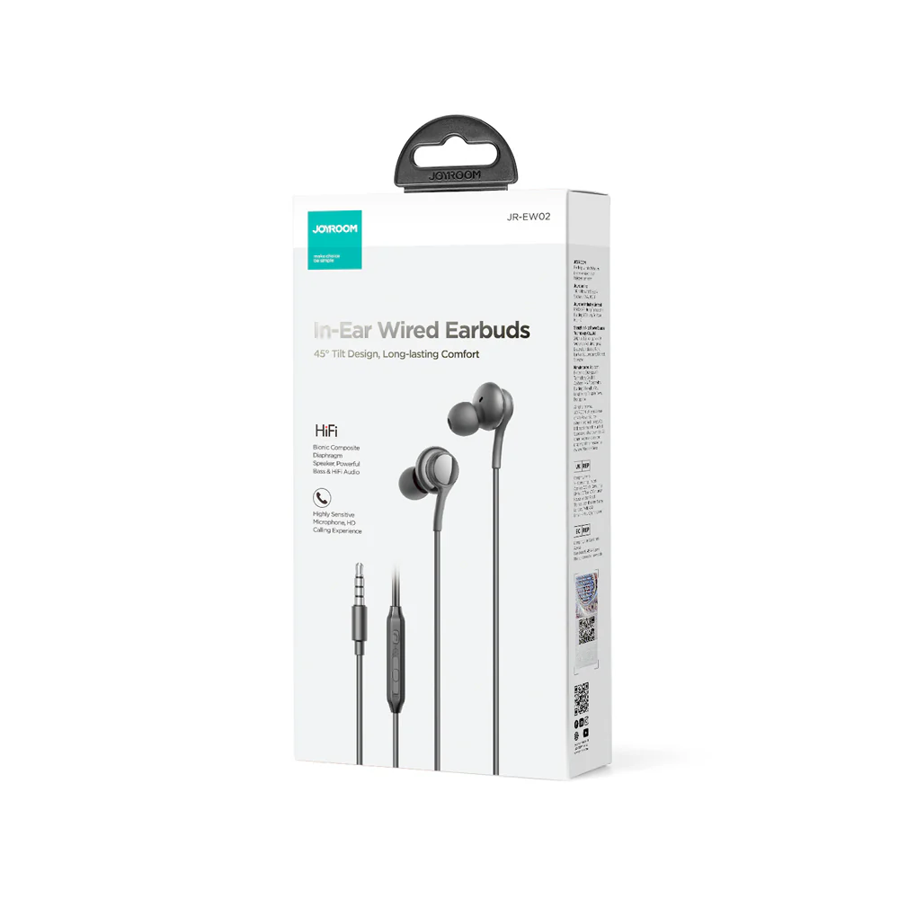 JR-EW02 3.5MM Wired Series In-Ear Wired Earbuds White/Black - Image 4