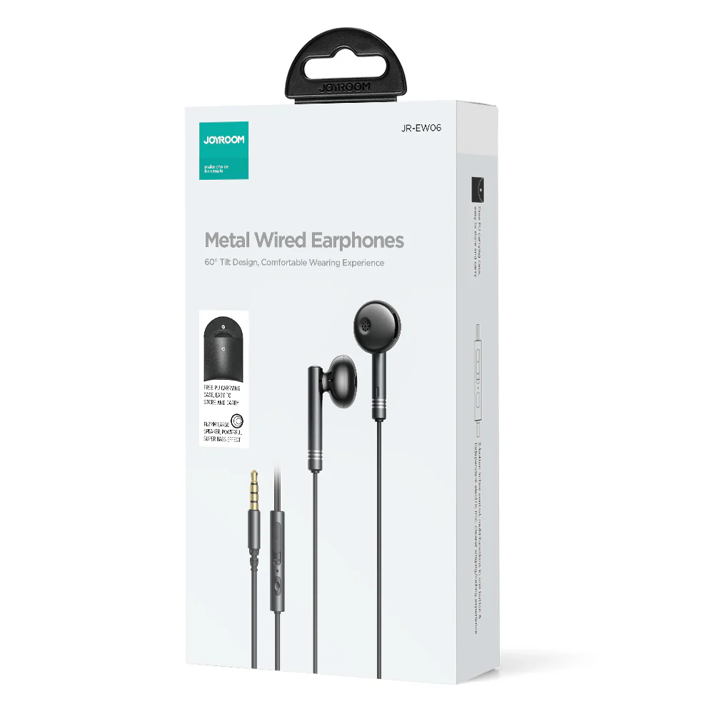JR-EW06 Wired Series Half In-Ear Metal Wired Earbuds - Image 4