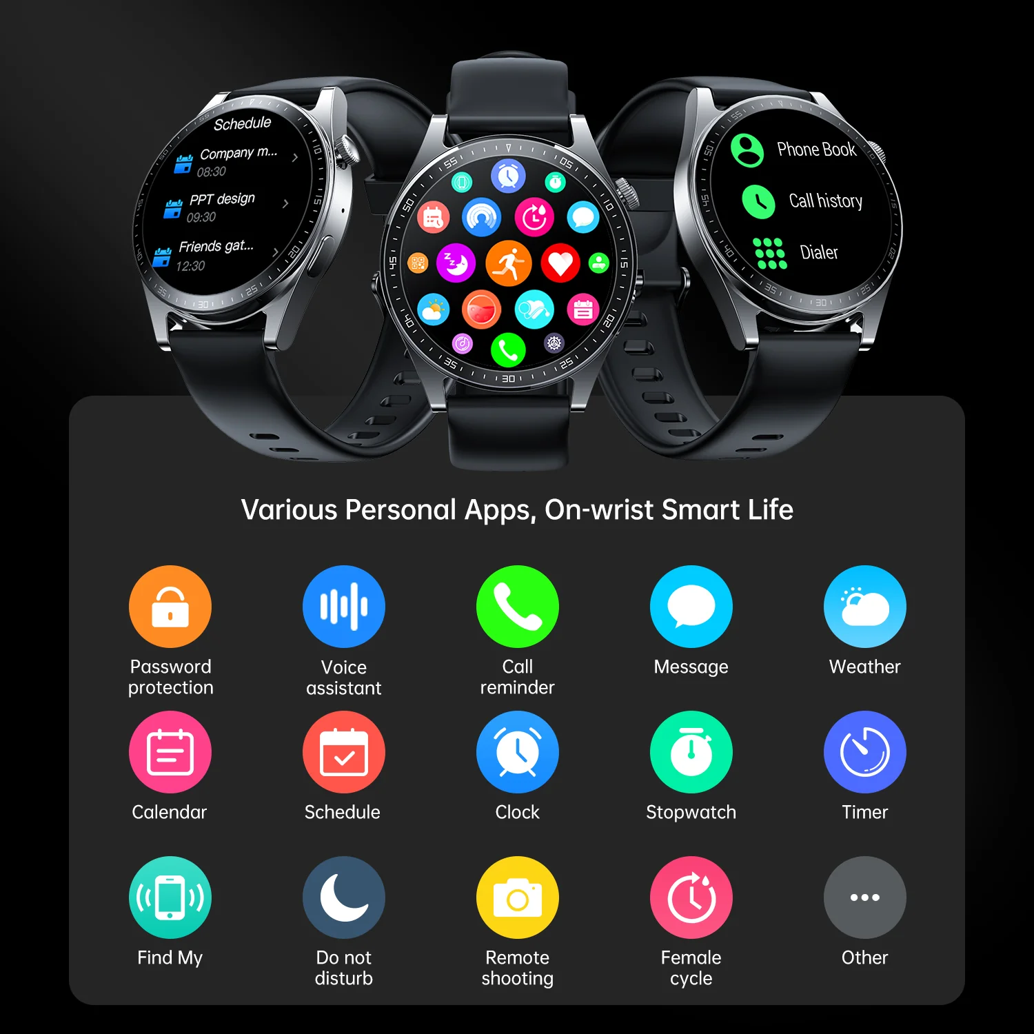 JR-FC2  Classic Waterproof IP68 Classic Series Smart Watch (Make/Answer Call) With Leather Straps - Image 9