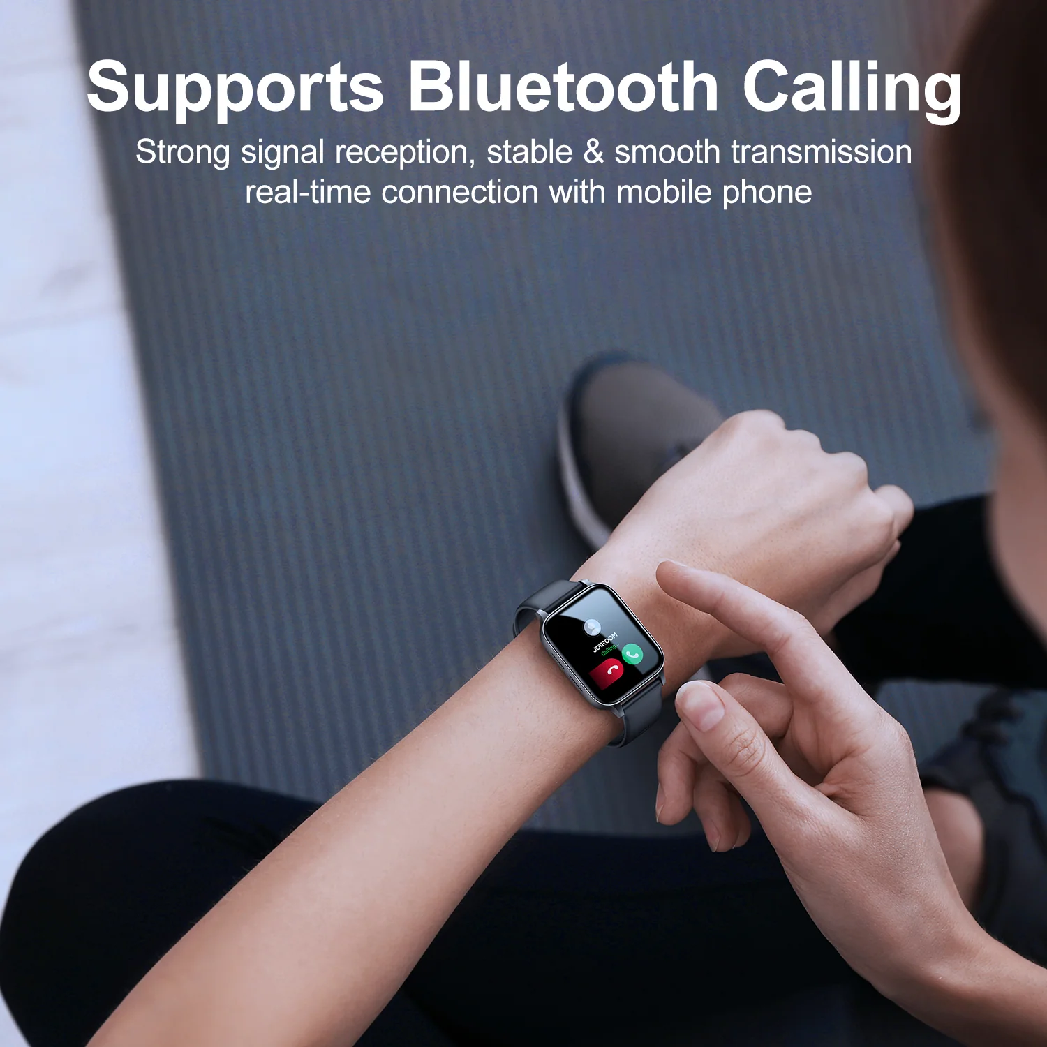 JR-FT3 Pro Waterproof IP68 Smartwatch With 20mm Silicone Black Strap Make/Answer Call - Image 6