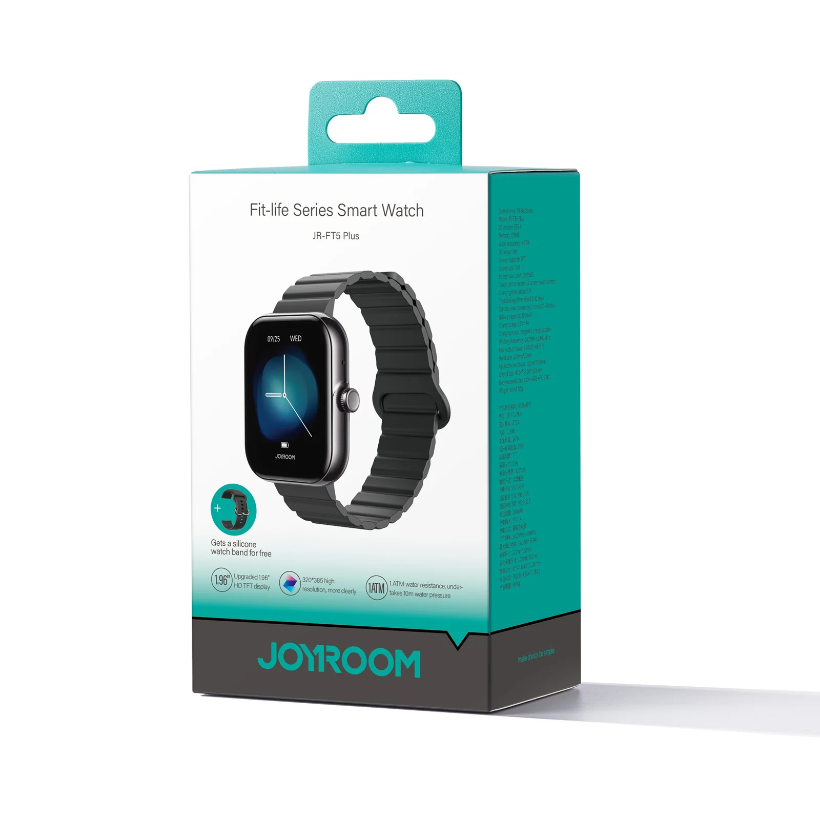 JR-FT5 PLUS Smart Watch (Answer/Make Call)black/Rose gold - Image 3
