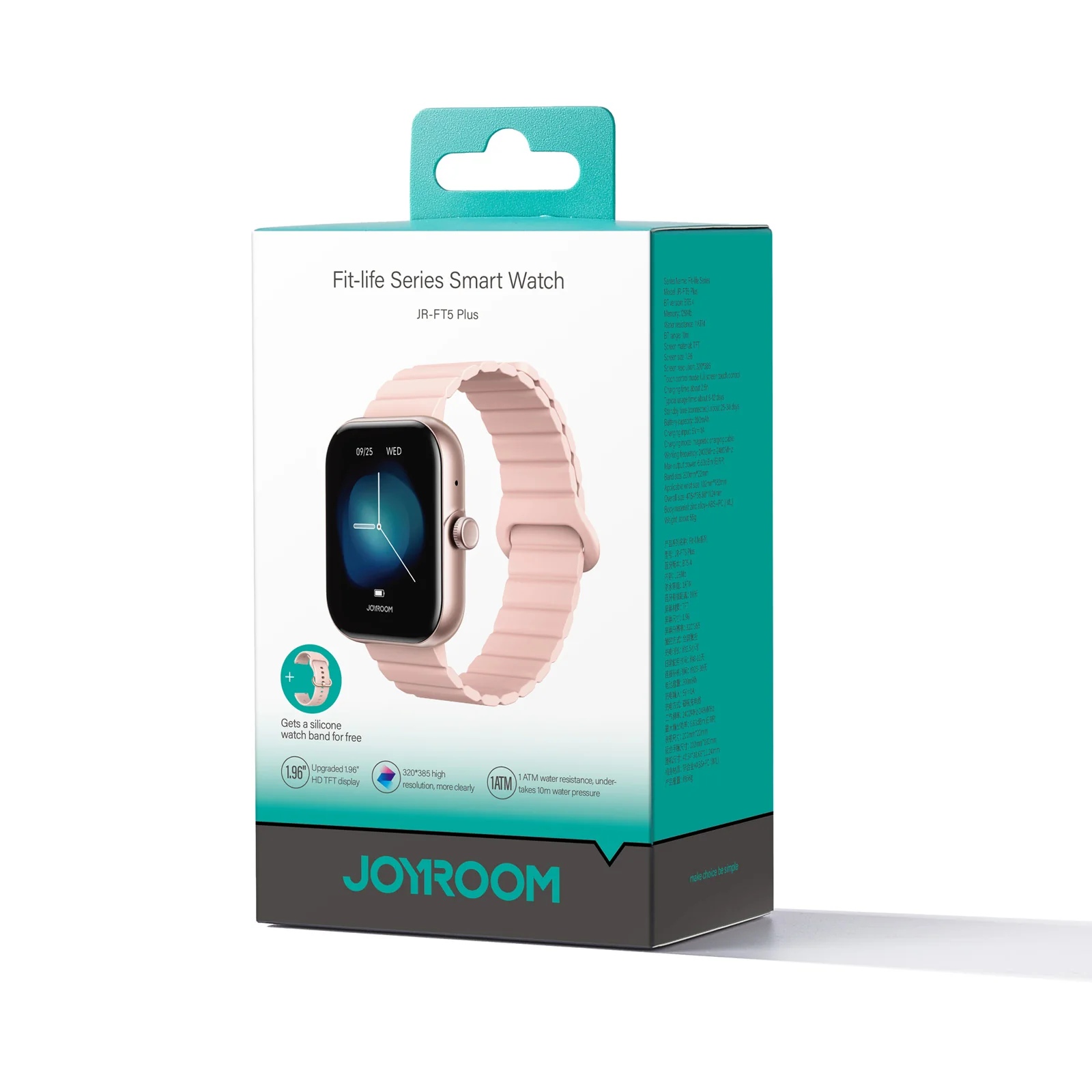 JR-FT5 PLUS Smart Watch (Answer/Make Call)black/Rose gold - Image 4