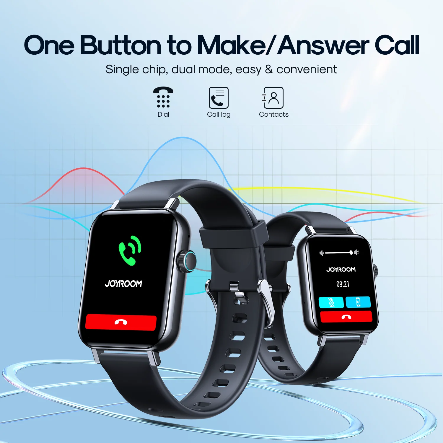 JR-FT5 Waterproof IP68 Smartwatch With Silicone Black Strap Answer/Make Call - Image 4