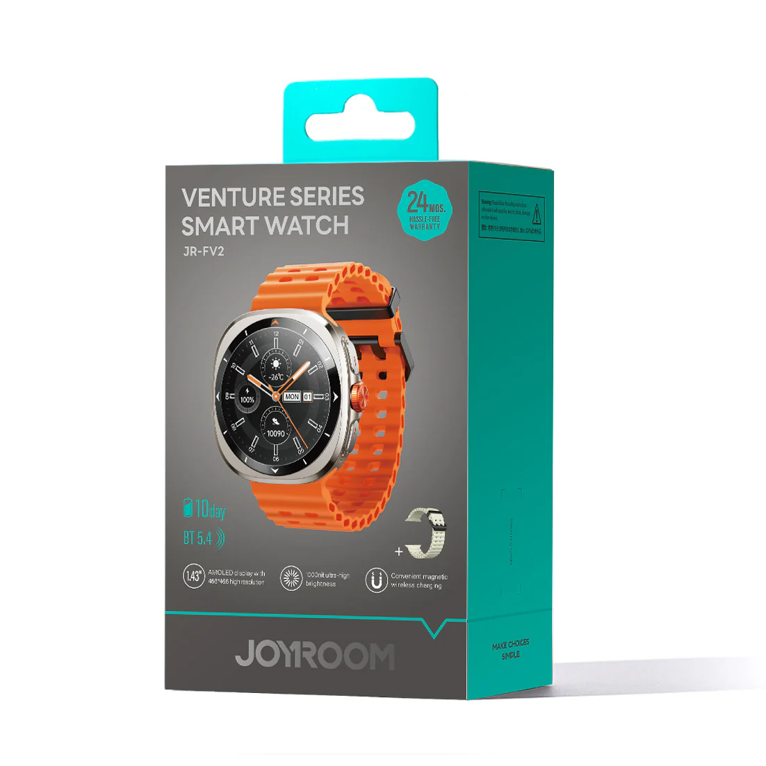 JR-FV2 Smart Watch (Answer/Make Call)-Vitality Orange - Image 3
