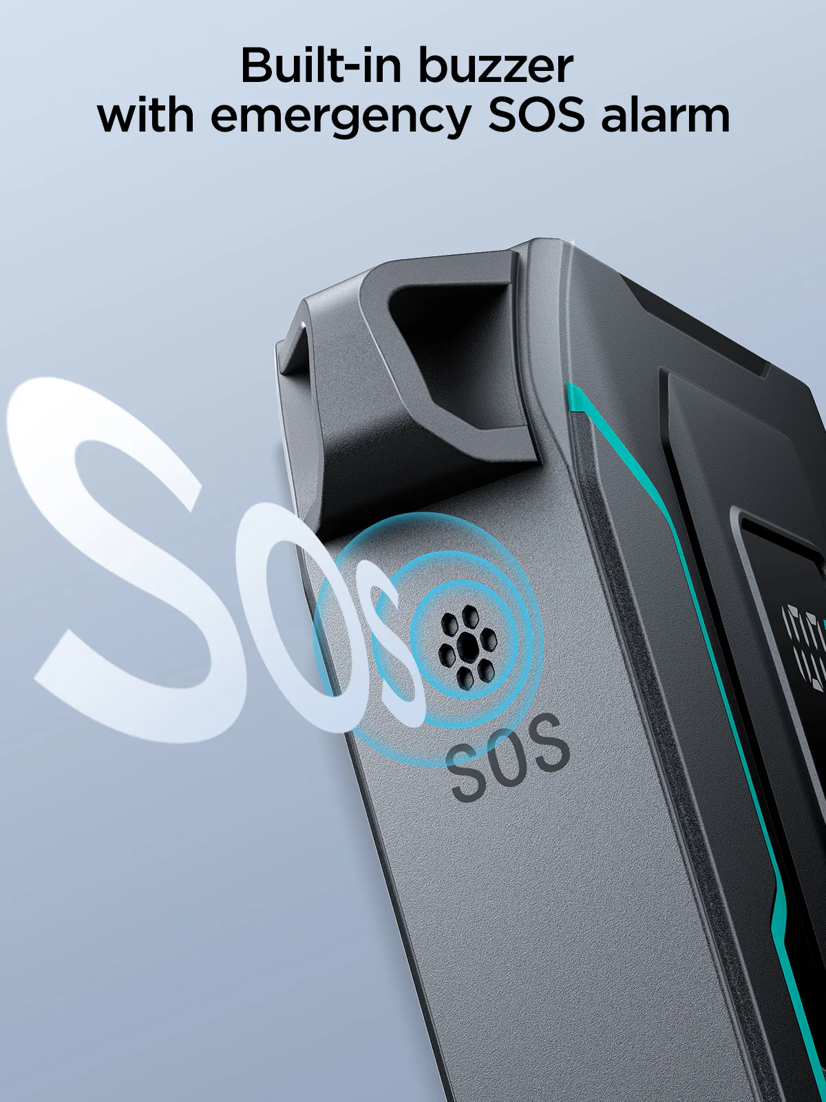 JR-L017 22.5W Power Bank with Built in 2in1 Cables with SOS light 10000mAh-Black - Image 3
