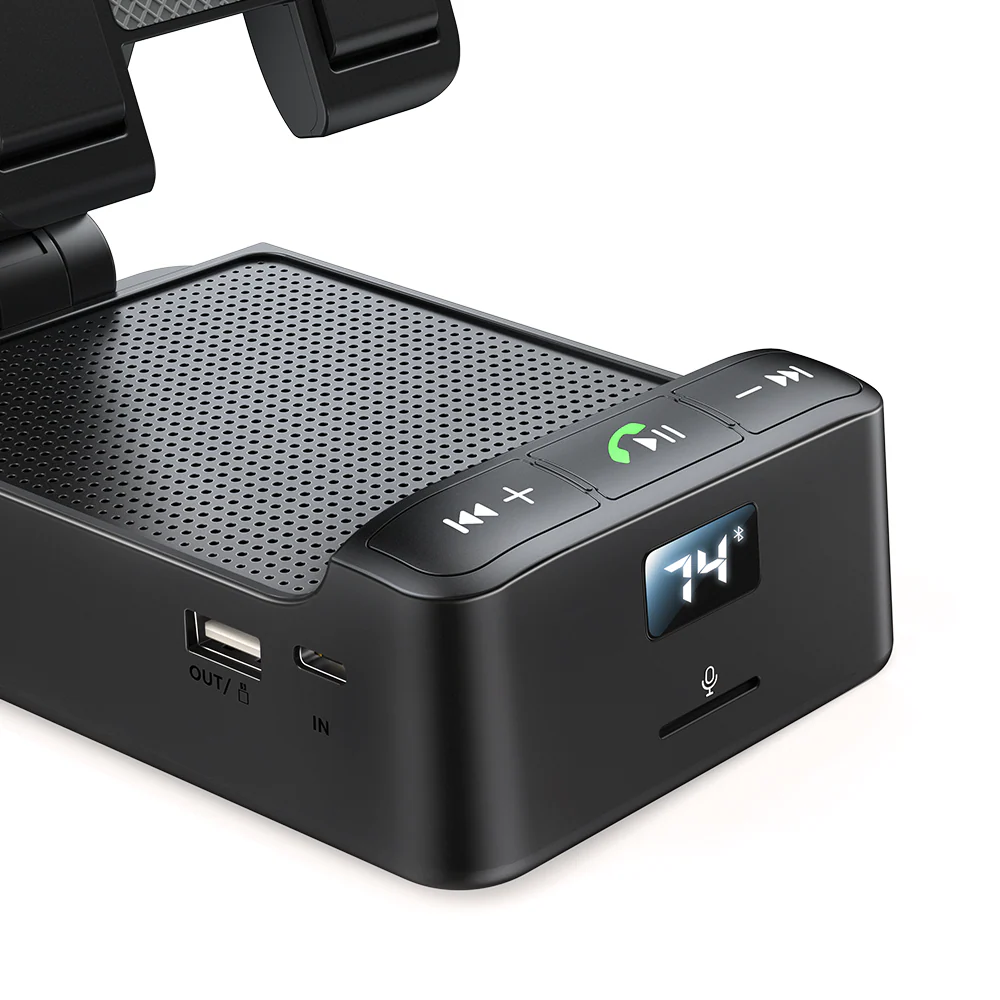 JR-MH01 Wireless Speaker with Phone Holder Black - Image 3