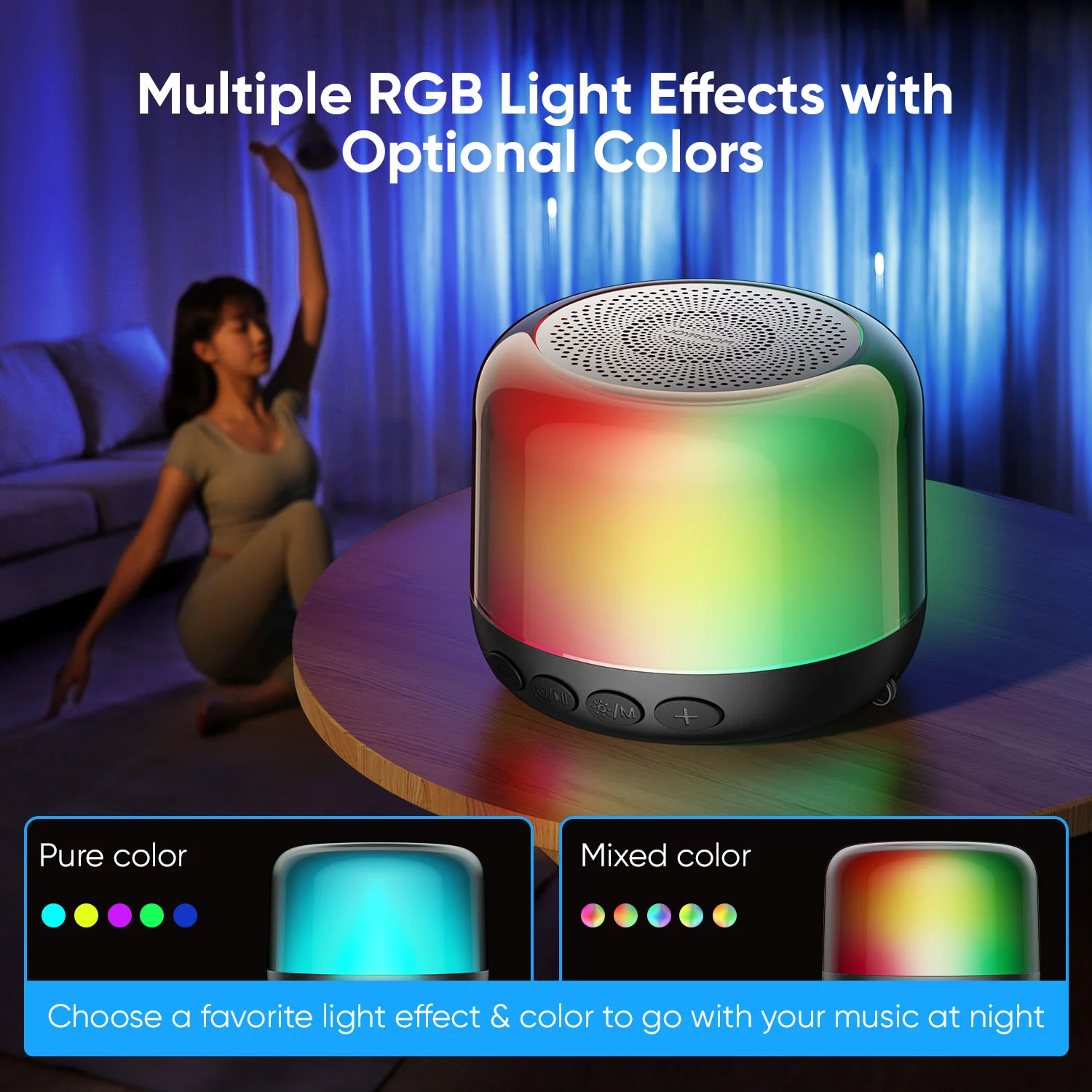 JR-ML03 Transparent Bluetooth Wireless Speaker with Light - Image 3