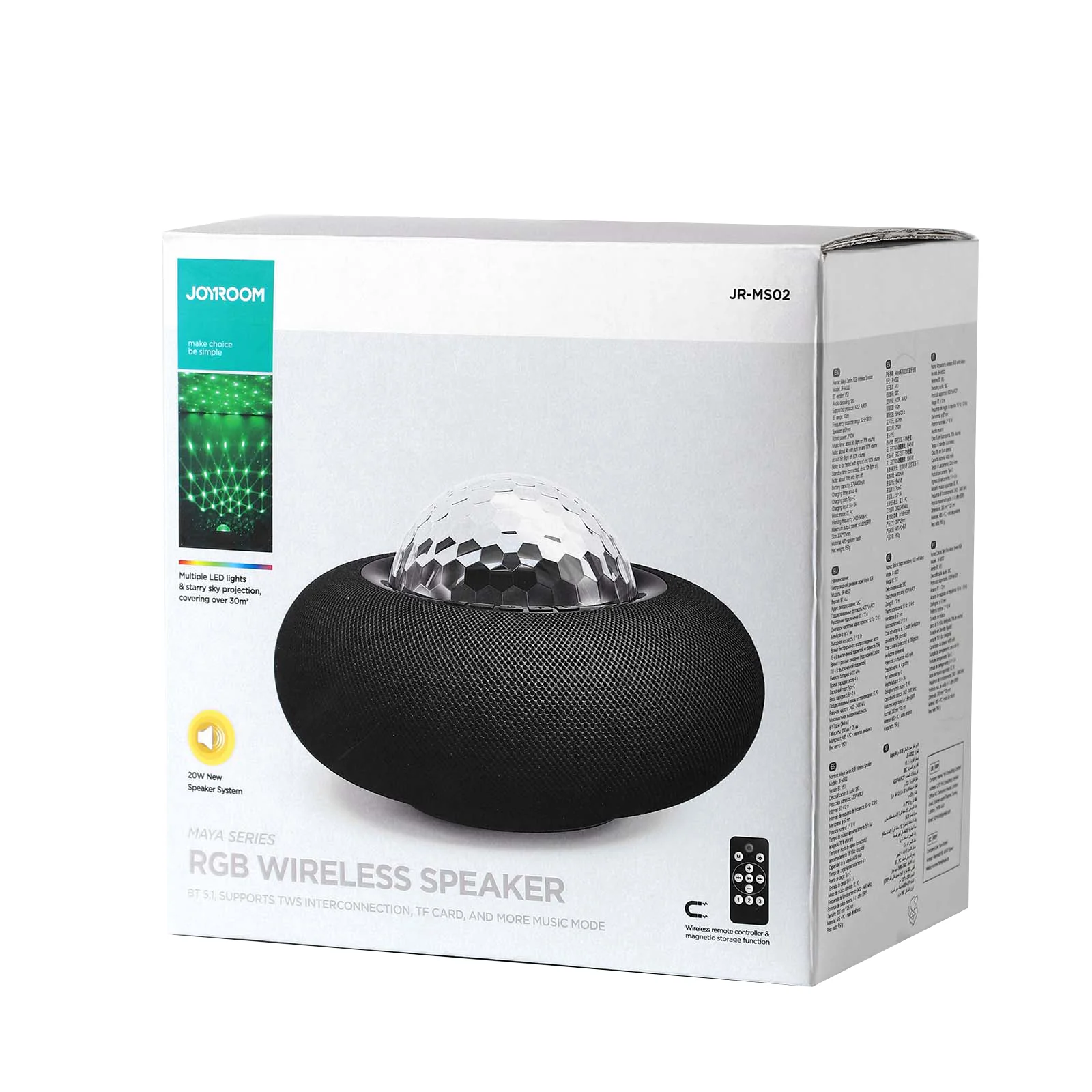 JR-MS02 Maya Series Colorful Ambience Lights Bluetooth speaker - Image 2