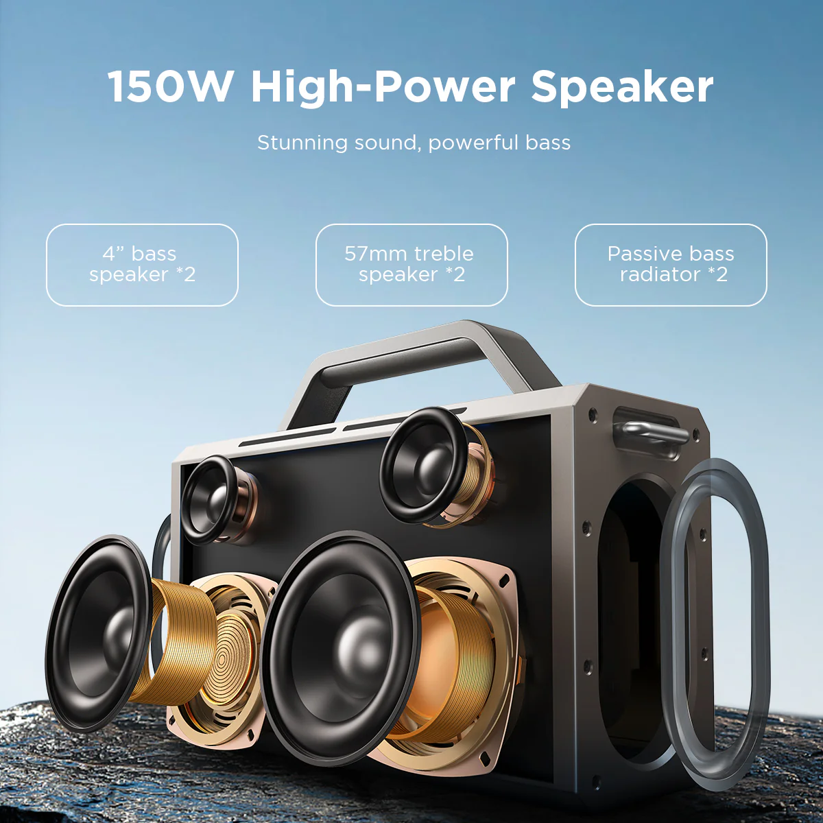JR-MW03 150W big Bluetooth speaker - Image 4