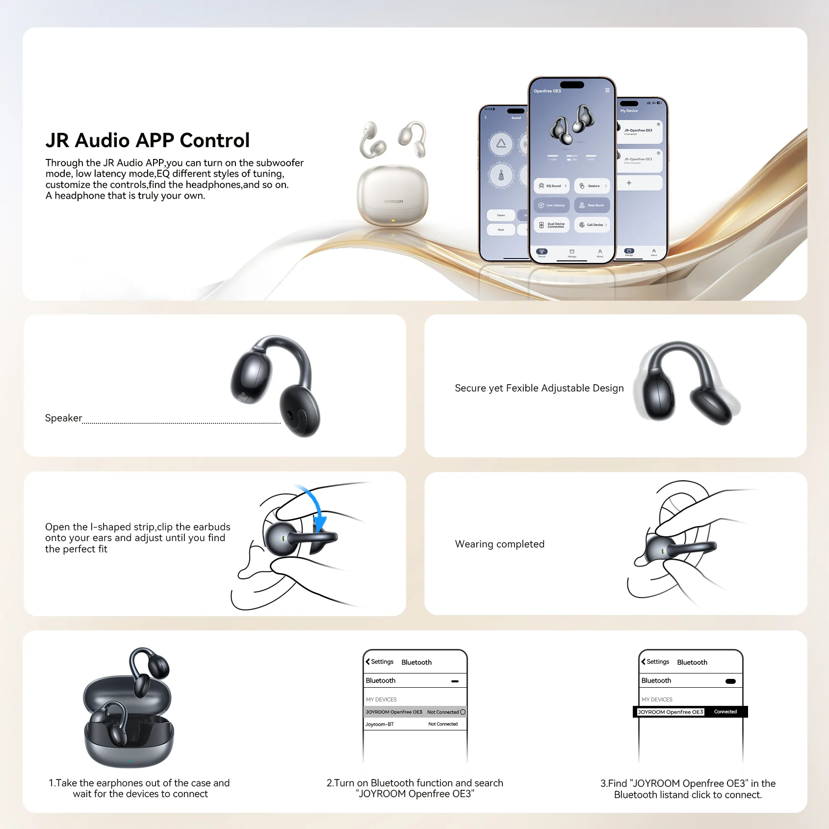 JR-OE3 Open-Ear True Wireless Headphones - Image 4