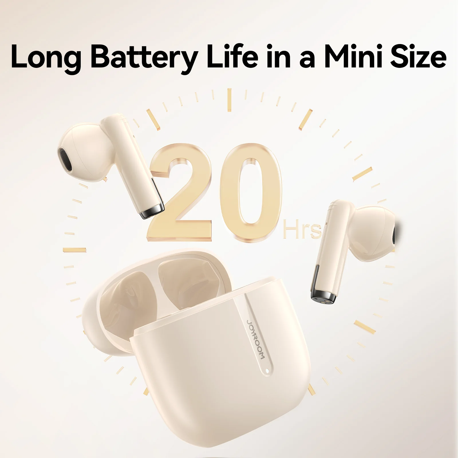 JR-PB3 True Wireless Bluetooth Earphones Beige - Image 5