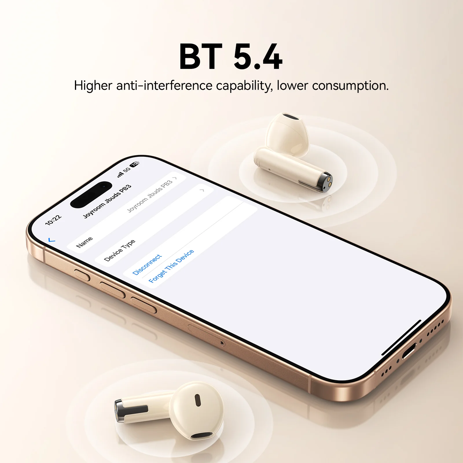 JR-PB3 True Wireless Bluetooth Earphones Beige - Image 8