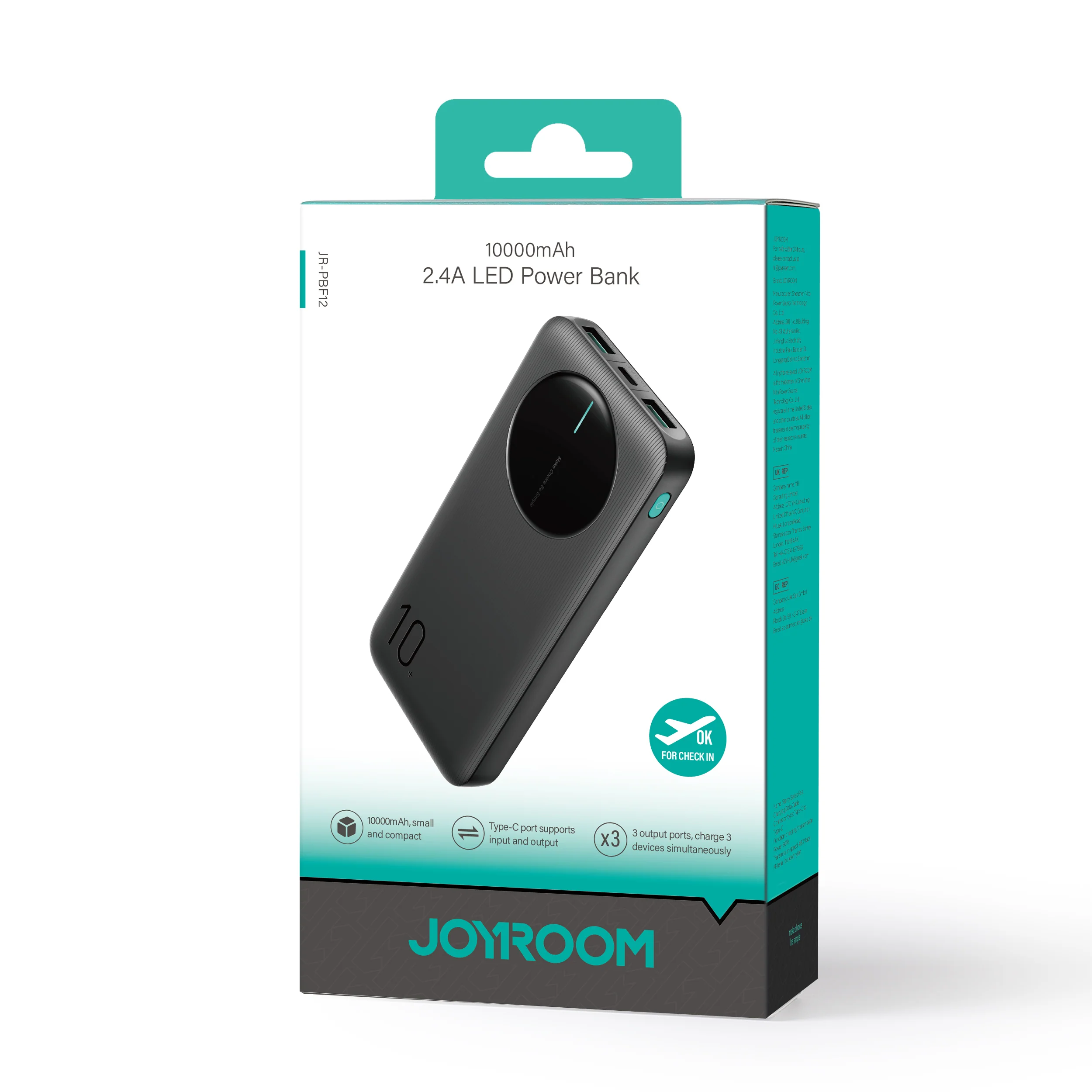 JR-PBF12 2.4A LED Power Bank 10000mAh - Image 4