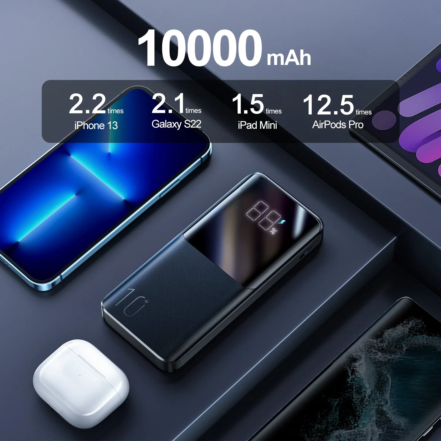 JR - QP191 22.5W LED Fast Charging Power Bank 10000mAh - Image 3